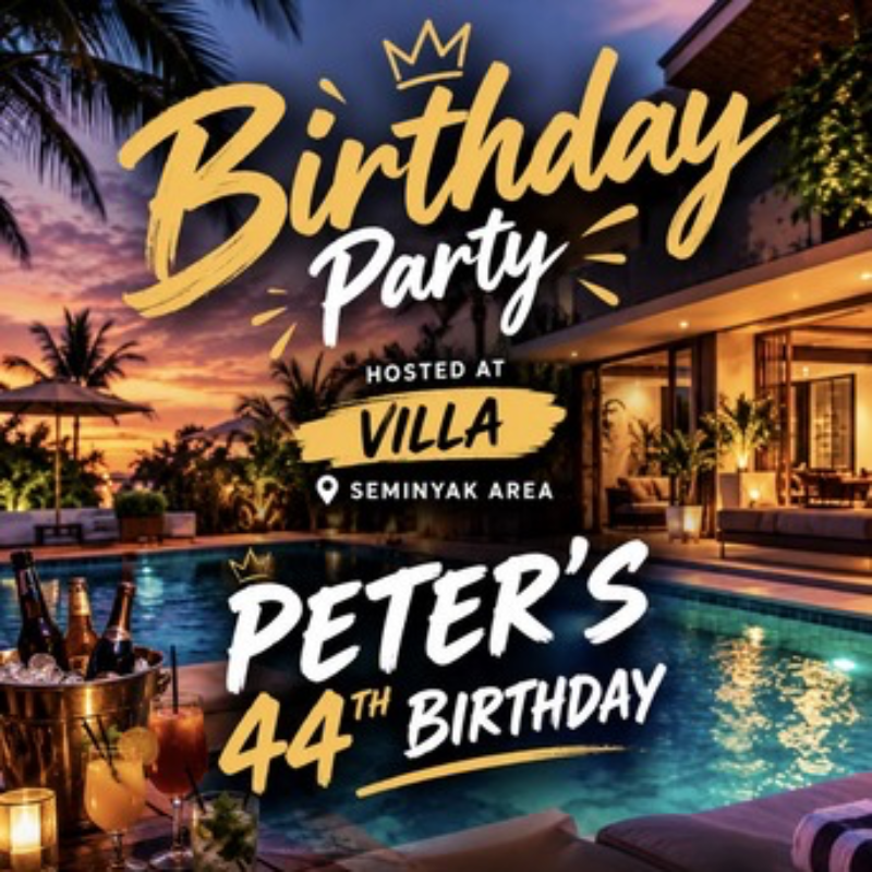 Seminyak After Dark โ Peterโs 44th ๐๐พ